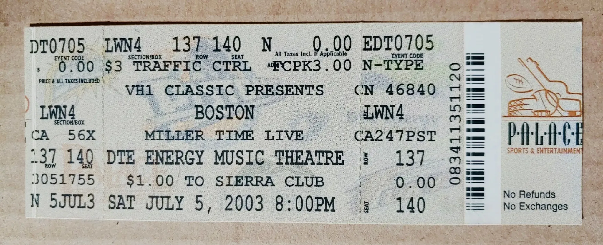 Ticket · Jul 5, 2003