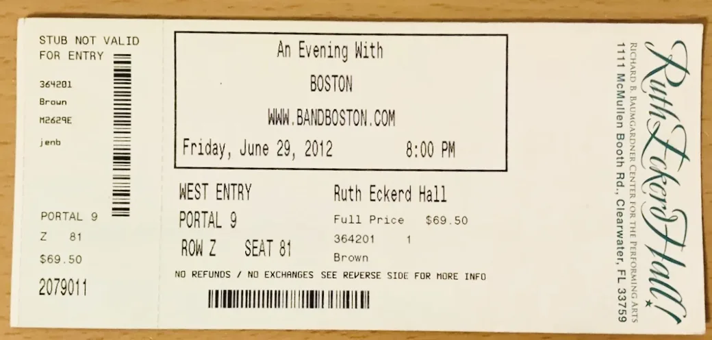 Ticket · Jun 29, 2012