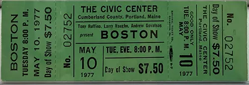 Ticket · May 10, 1977
