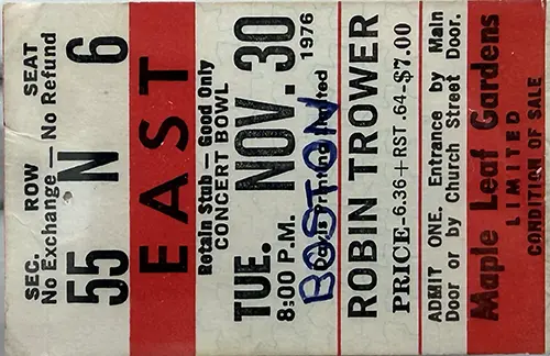 Ticket · Nov 30, 1976