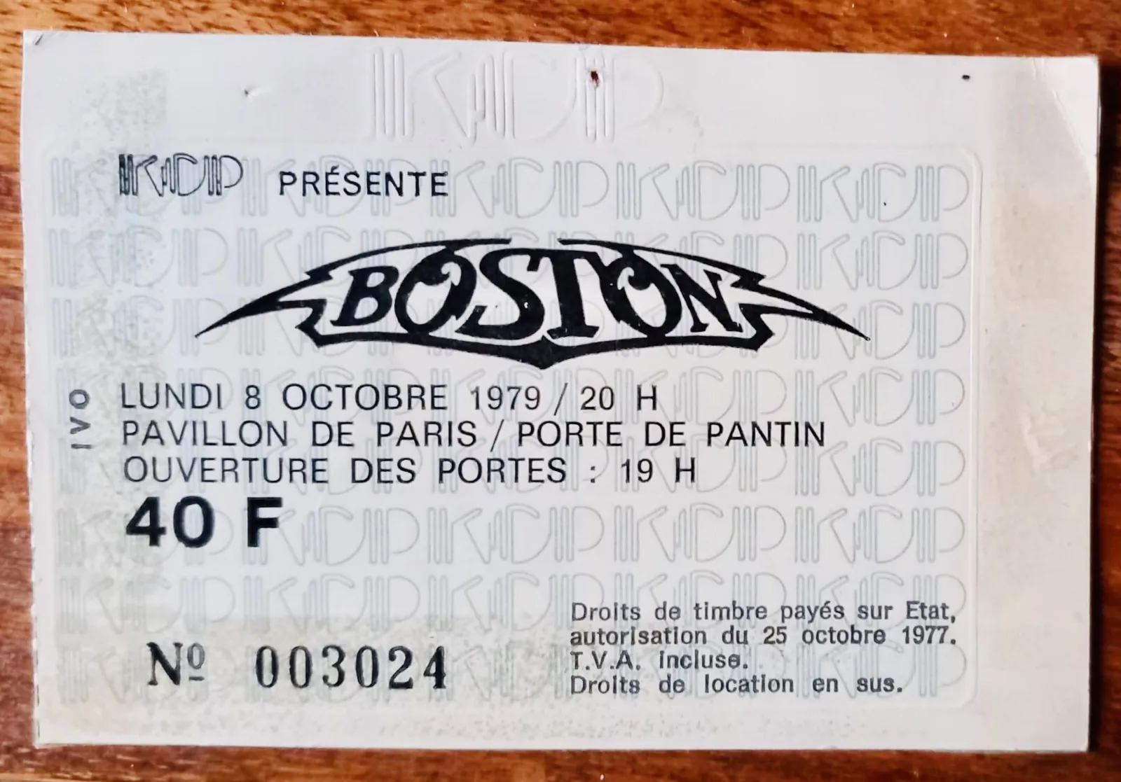 Ticket · Oct 8, 1979
