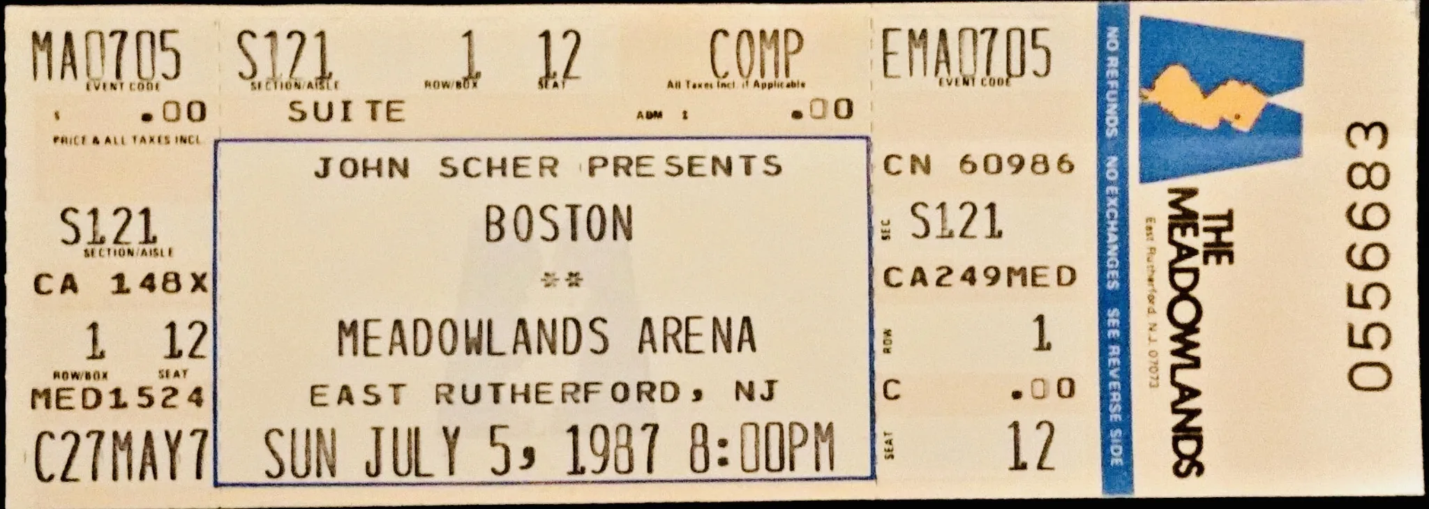 Ticket · Jul 5, 1987