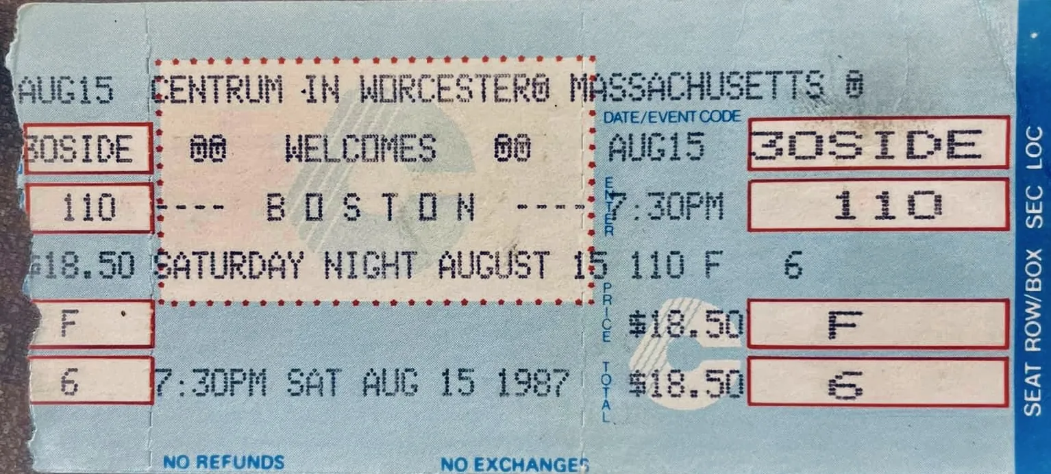 Ticket · Aug 15, 1987