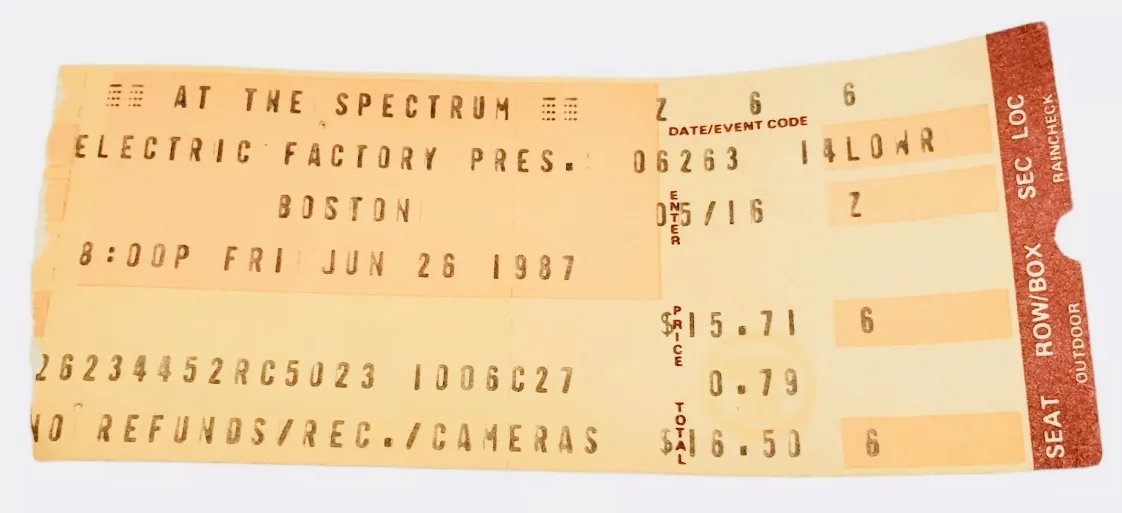Ticket · Jun 26, 1987