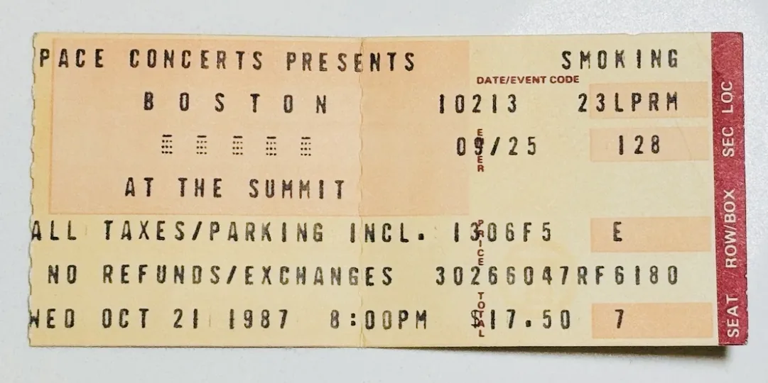 Ticket · Oct 21, 1987