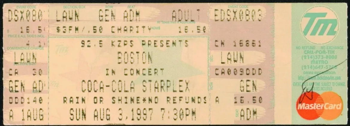 Ticket · Aug 3, 1997